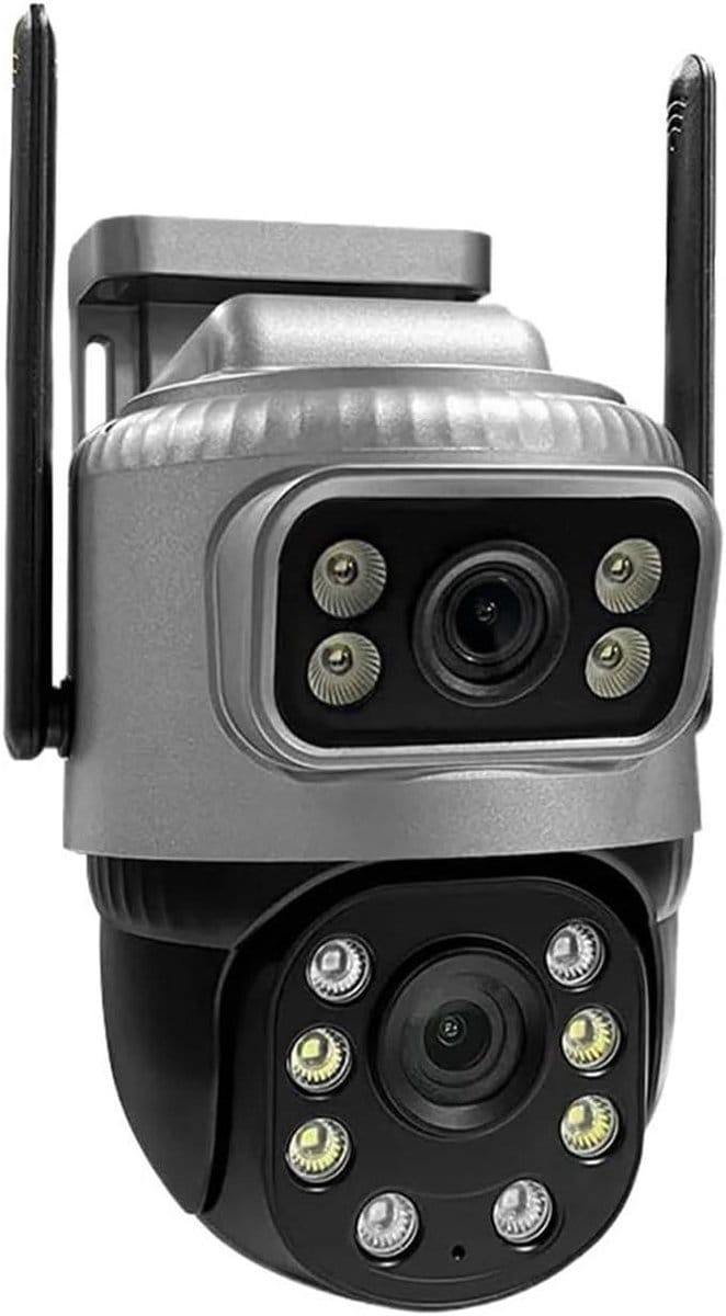 Beveiligingscamera Buiten - IP Camera - Thuis Bewaken - Dubbele Lens - 8MP - Wit