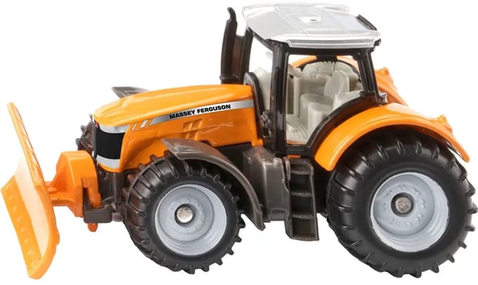 Siku Massey Ferguson tractor speelgoed met sneeuwschuiver - speelgoedvoertuig.