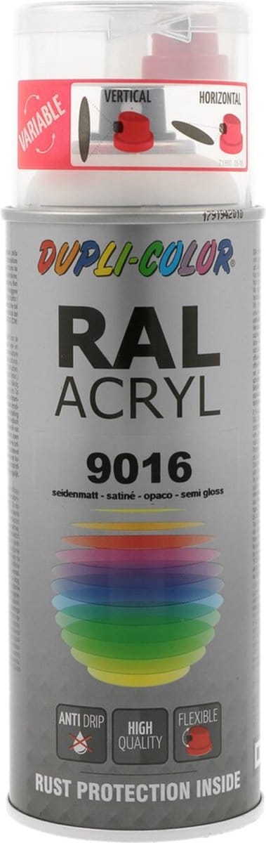 Dupli-Color acryllak zijdeglans RAL 9016 verkeerswit - 400 ml