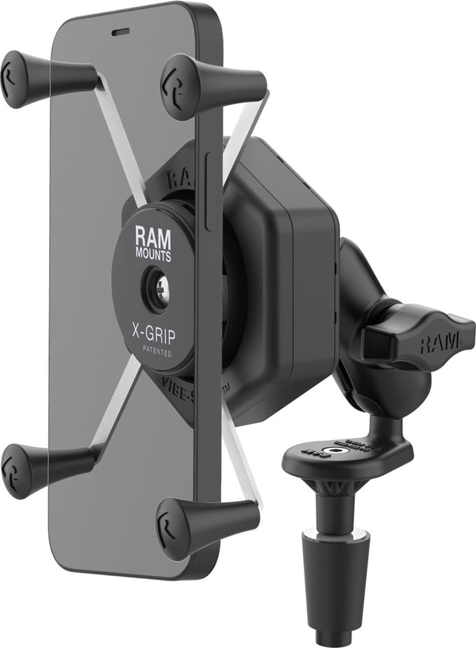 X-Grip® Grote Telefoonhouder met Bal & Vibe-Safe™ Adapter-Keuze montage