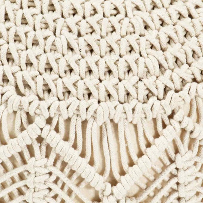 vidaXL - Poef - macramé - handgemaakt - 45x30 - cm - katoen