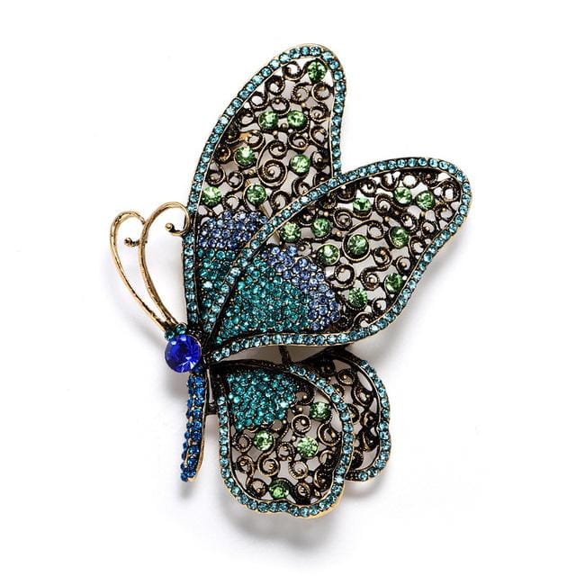 Creatieve Strass Vlinder Broche Dames Temperament Mode Jas Speld Accessoires Overdreven Speld Sieraden Accessoires gray