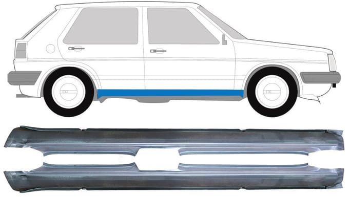 Volledige dorpel voor Volkswagen Golf 2 1982-1992 / Links + Rechts / Set