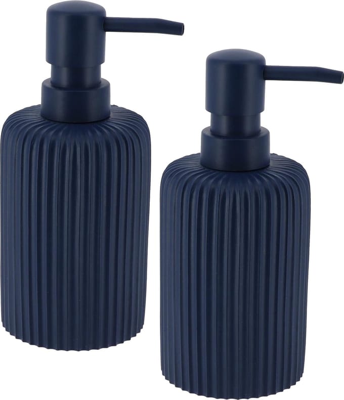 Tendance Zeeppompje 101 series - 2x - blauw - geribbeld - PS - D7 x H17 cm - 230 ml - badkamer