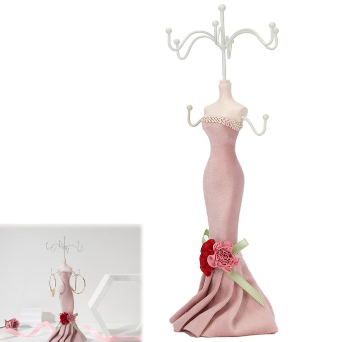 Halsketting Display Stand Model Vormig Sieraden Oorbellen Opbergstand Organizer Rek white