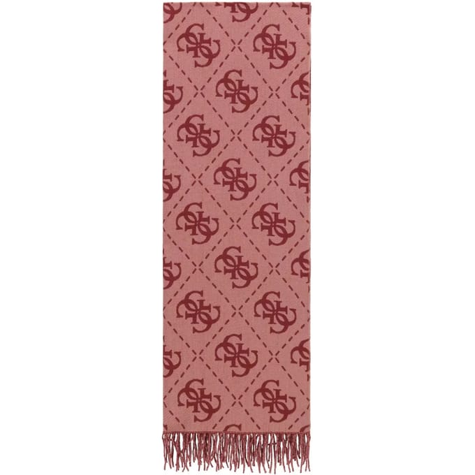 GUESS sjaal Scarf 70 x 190 Cinnamon Logo roze