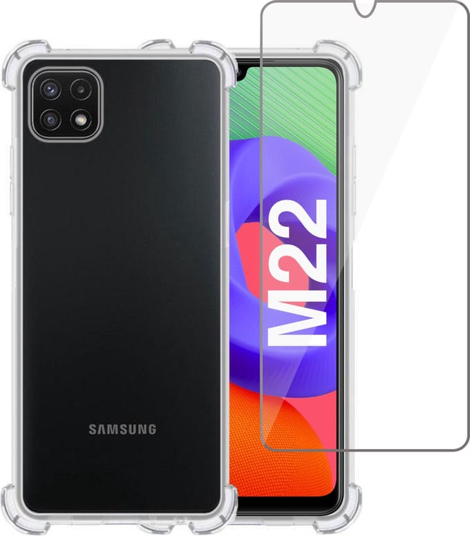 Hoesje geschikt voor Samsung M22 - Screen Protector - Transparant Case