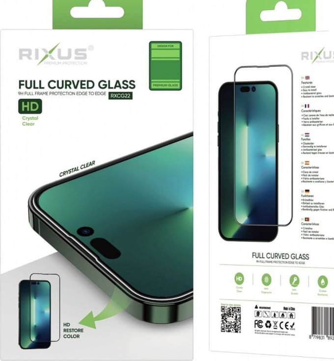 Rixus tempered glass/ screen protector - iphone 15 pro max