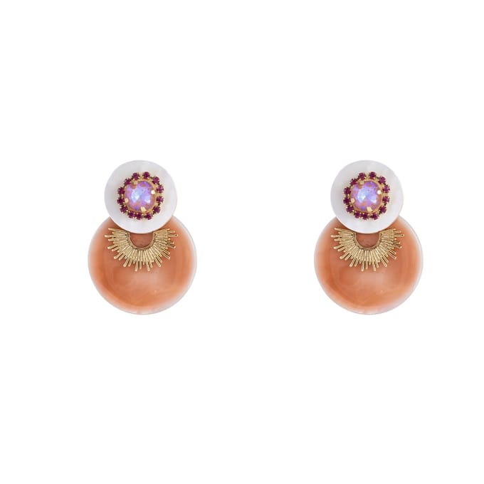 Go Dutch Label Oorknoppen double disc Fuchsia