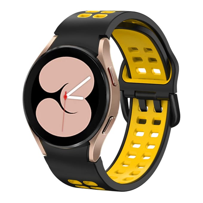 Samsung Galaxy Watch 4 40mm sport square bandje (zwart/geel)
