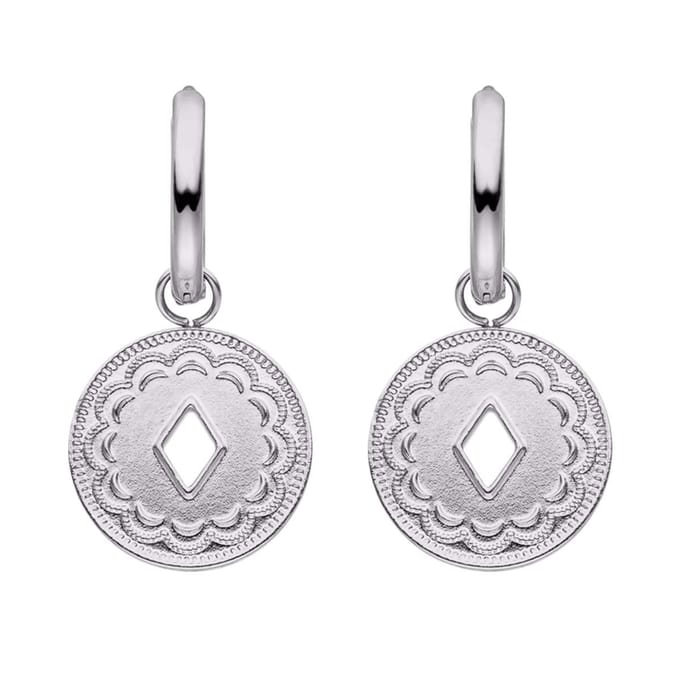 Victorious Dames Oorbellen Zilver – Rond met Ruit – 2.5CM