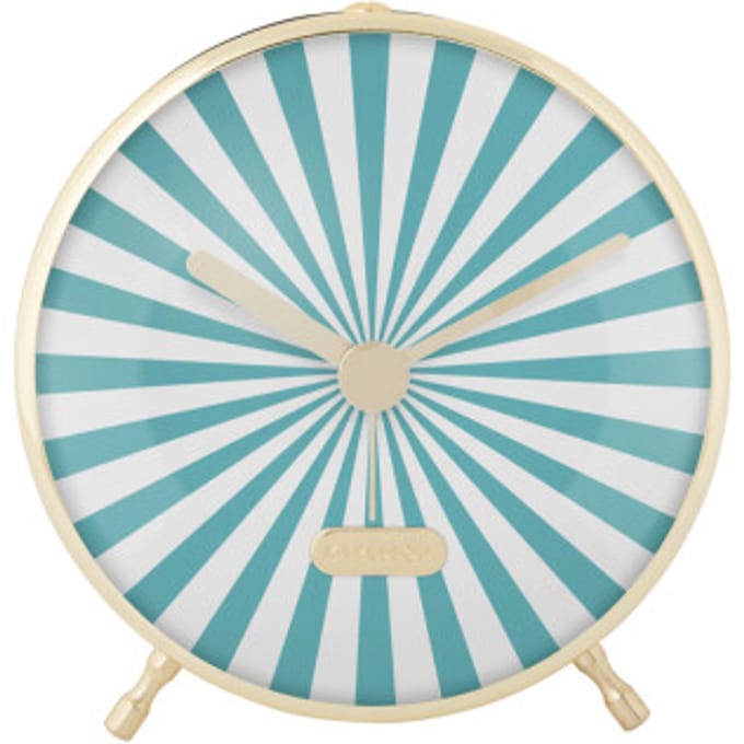 Karlsson - Wekker Candy Swirl - Turquoise blue & white