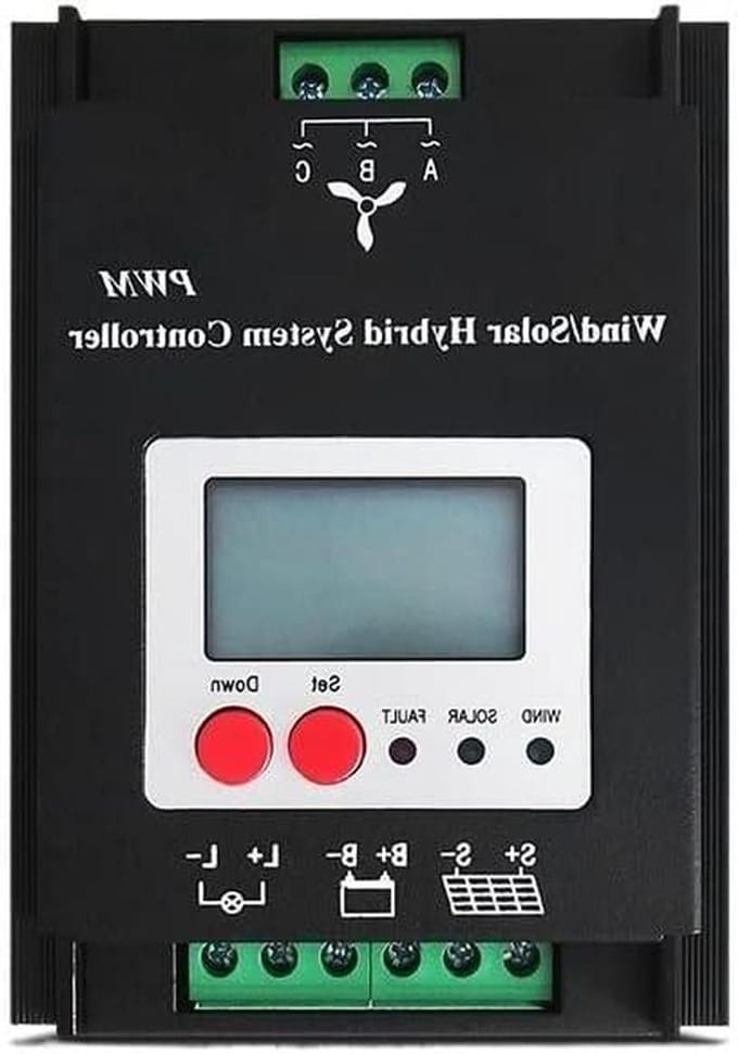 Windenergie Controller - Zonne-complementair - Batterijen Laden - PWM Ontlaadmodus - 12V 24V - Zwart