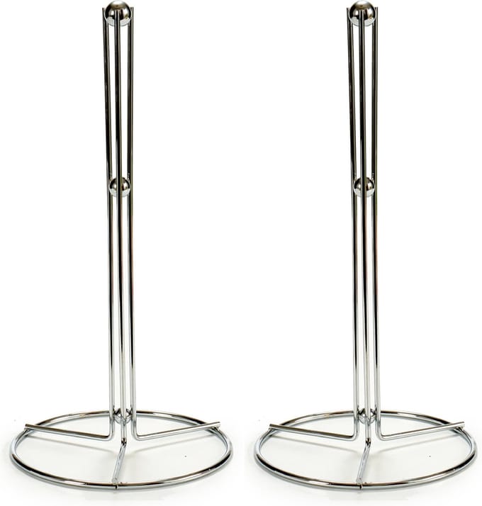 Arte r Basic metalen keukenrolhouder rond - 2x stuks - 15 x 31 cm - stijlvol - praktisch - compact - stevig