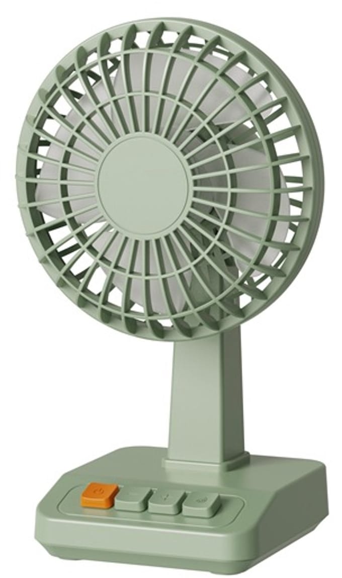 Bureauventilator - Tafelventilator - USB Oplaadbaar - 2000 mAh - 5 Standen - Borstelloze Motor - IJsgroen