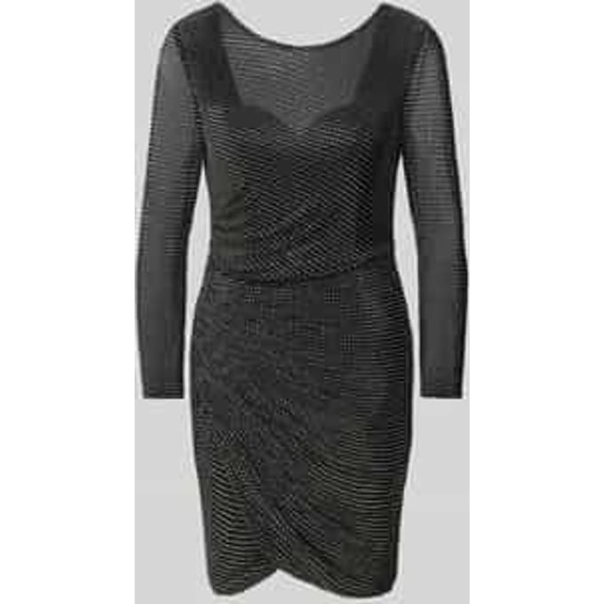 Knielange cocktailjurk met strass-steentjes