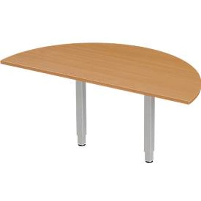 Schäfer Shop Select PLANOVA ERGOSTYLE aanbouwtafel, 1/2 cirkel, decor beuken/blank aluminium