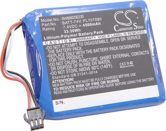 Lithium Polymeer Batterij - Vervangende Accu - Meetapparatuur Voeden - 4500mAh Capaciteit - 7.4 Volt