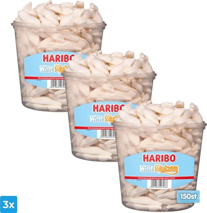 Haribo Schuim Witte Muizen (3x 150 stuks)