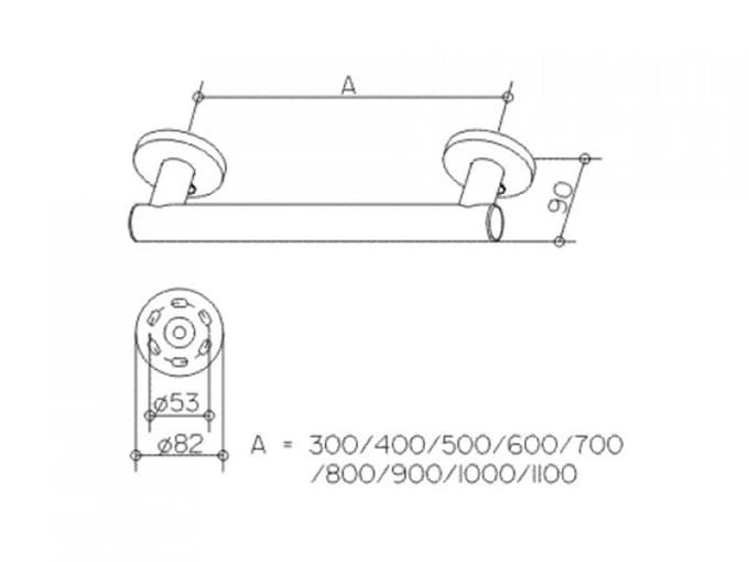 KEUCO PLAN Care steungreep, 982 mm, horizontale of verticale montage, 34901010900