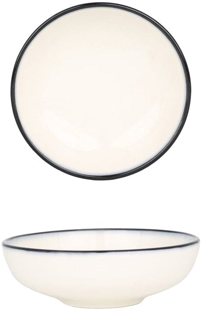 Bonna Serveerschaal - Linea Black - Porselein - 10 cm - set van 2