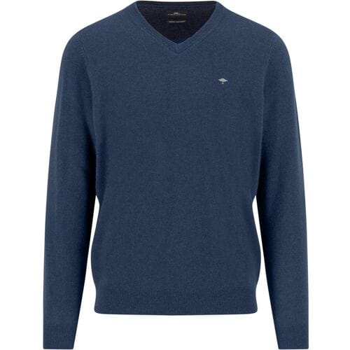 Fynch-Hatton Trui V-Neck Merino Cashmere Night / male