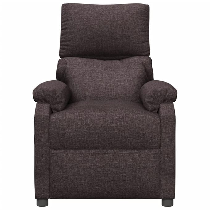 vidaXL Fauteuil verstelbaar stof donkerbruin