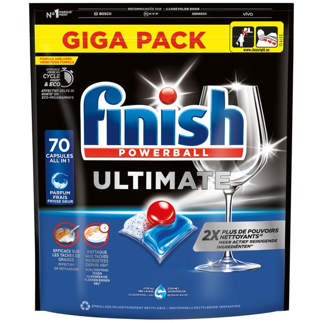 Finish Ultimate All in One Regular Vaatwastabletten - 70 Vaatwastabletten