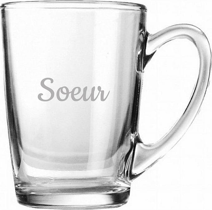 Theeglas gegraveerd - 32cl - Soeur