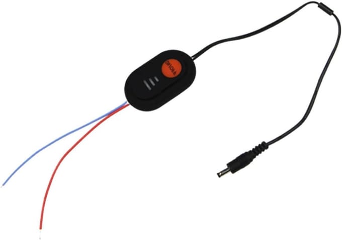 Verwarmd Vest Controle - Temperatuur Knop - Draagbare Warmte - Waterdicht Siliconen - 3 x 5 cm - Zwart