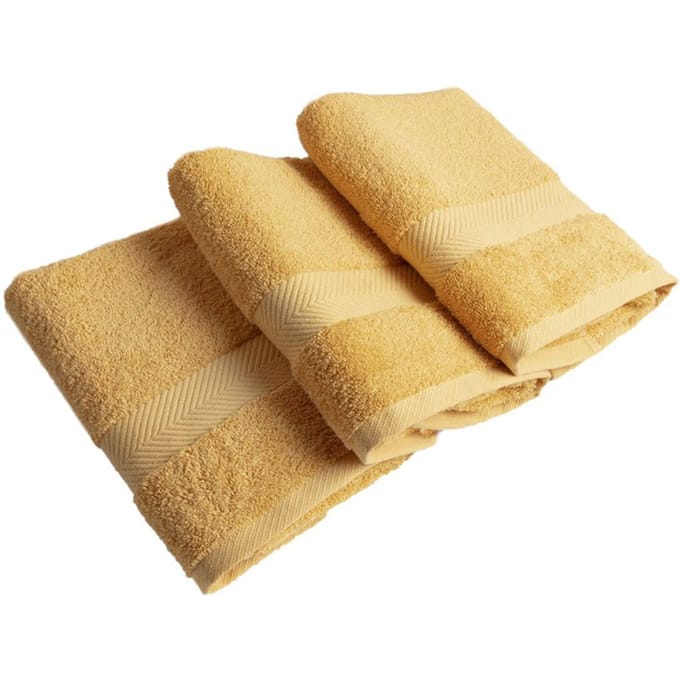 Casilin Royal Touch - Handdoek -  Oker Geel - 50 cm x 100 cm - Set van 3