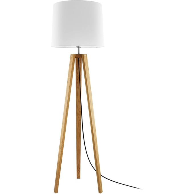 HerzBlut Anni vloerlamp, asteiken geolied/wit