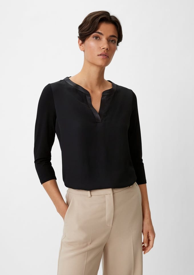 Tunic Blouse van Jersey met 3/4 Mouwen Dames COMMA