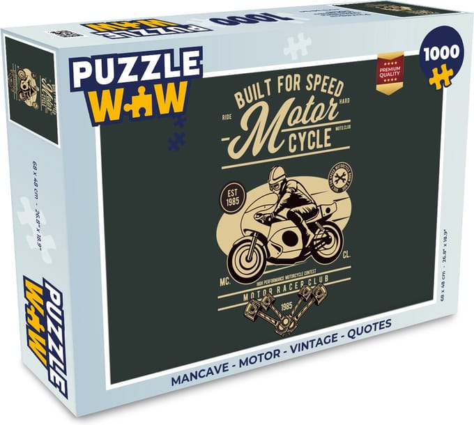 Puzzel Mancave - Motor - Vintage - Quotes - Legpuzzel - Puzzel 1000 stukjes volwassenen
