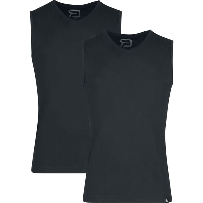 R.E.D. Rock-Engineered Design Zwarte tanktop in een set van twee - Heren - L