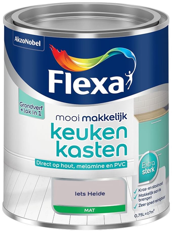 Flexa - Mooi Makkelijk Keukenkasten Mat - Iets Heide - Mengverf - 750 Ml
