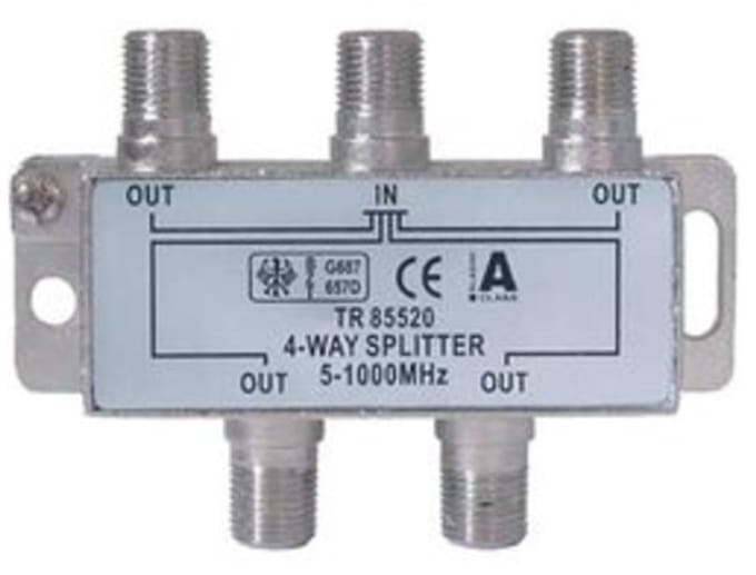 F splitter met 4 uitgangen / 5-1000 MHz