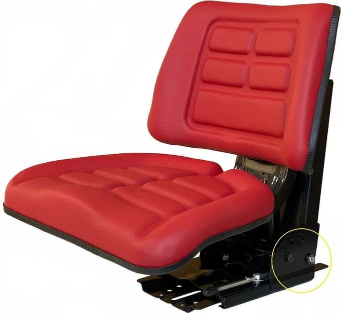 Universele Tractorstoel – Rood – Vering - Vertelbaar - PVC