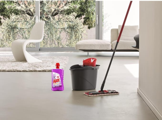 Vileda Serie - Plat Mop - 120 cm Drie-delig - Wyciskacz - Ajax Vloerreiniger