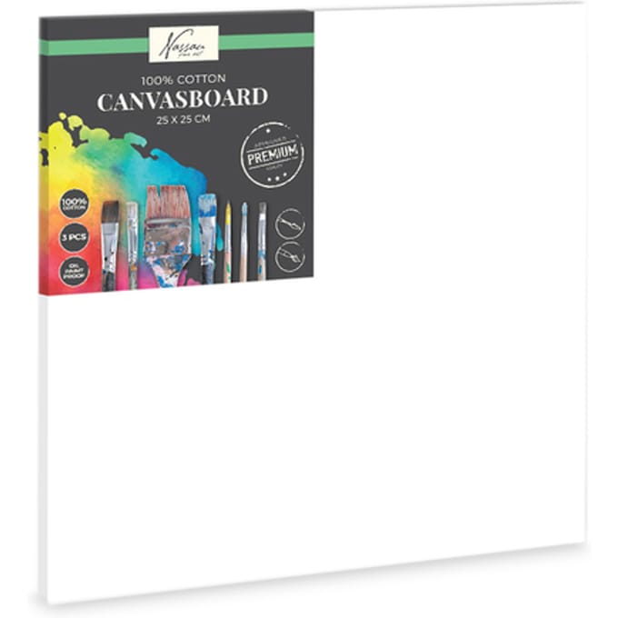 Canvasboard Nassau fine art 25x25cm 100% katoen 3 stuks