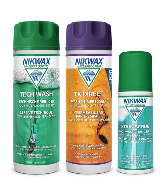 Nikwax "Voordeelpakket" - Tech Wash 300ml & Tx.Direct 300ml & Stain Scrub 125ml - 3-Pack