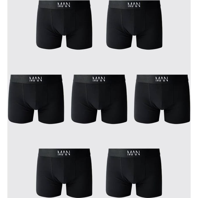 7-pack Zwarte Herenboxers | Black | Size XS