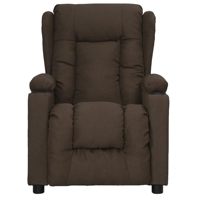 vidaXL - Fauteuil - verstelbaar - stof - donkerbruin