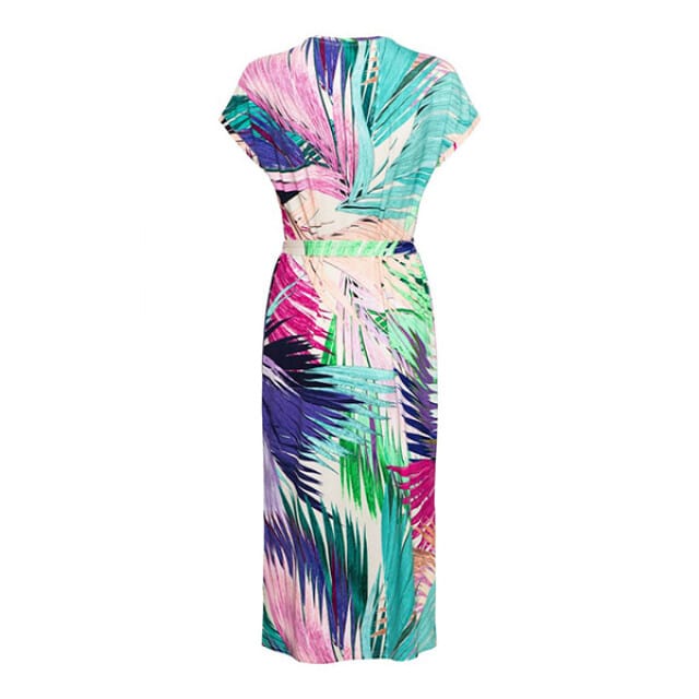 &Co Woman &co women jurk valerie leaf turquoise multi