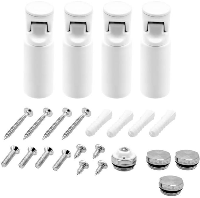 BELRAD bevestigingsset badkamer radiator – 4 stuks – Wit