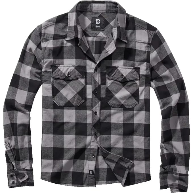 Brandit - Checked Overhemd - 7XL - Zwart/Grijs