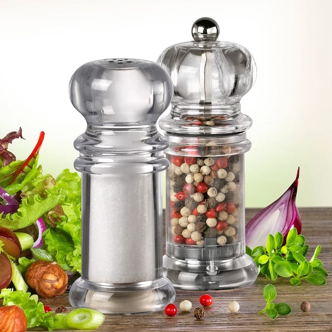 Alpina Peper- en Zoutmolen | Transparant | 2-delig