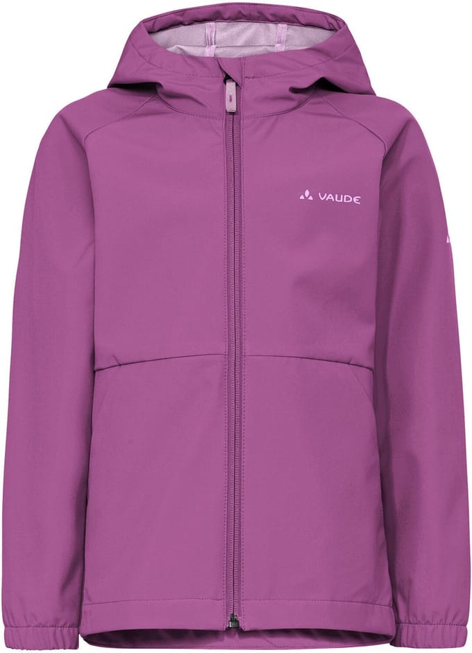 VAUDE Kinich-jas, softshelljas, sportjasjes voor kinderen buiten, niet-waterdicht, winddicht, softshell, met capuchon, gewone pasvorm