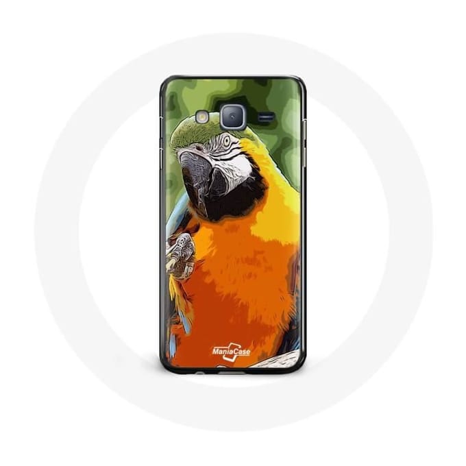 Case voor Samsung Galaxy j3 2016 Macaws Parrot Oranje Groen