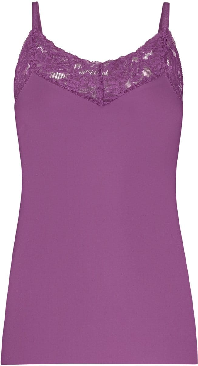 Ten Cate Secrets spaghetti top met kant v-neck purple orchid voor Dames | Maat M